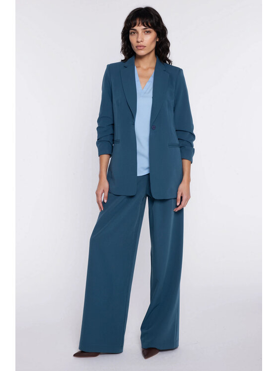 NIFE NIFE Kalhoty z materiálu SD138 Zelená Modern Relaxed Fit