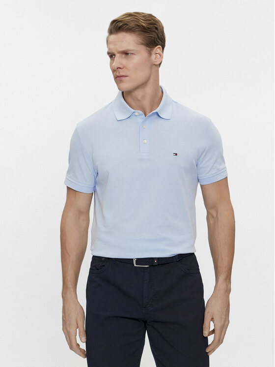 Tommy Hilfiger Polo Majica 1985 MW0MW17771 Svetlo Modra Slim Fit