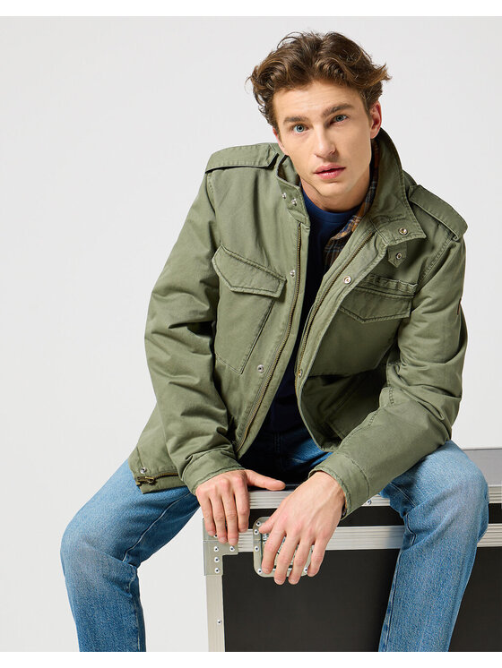 Wrangler Wrangler Kurtka zimowa FIELD JACKET DUSTY Zielony Regular Fit