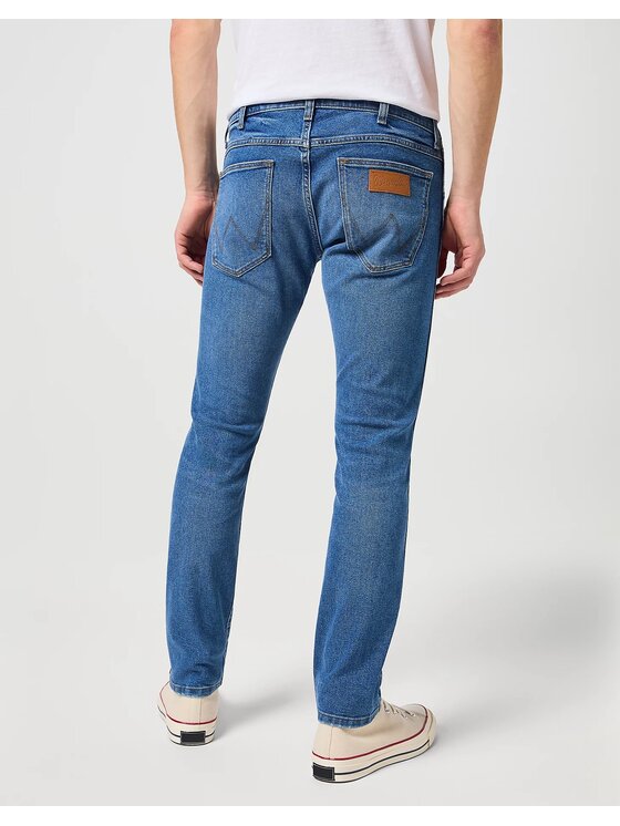 Wrangler Wrangler Jeansy BRYSON SMOKE SEA Niebieski Skinny Fit