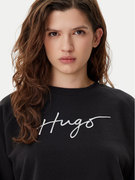 HUGO HUGO Pulóver Darace 50534271 Fekete Relaxed Fit