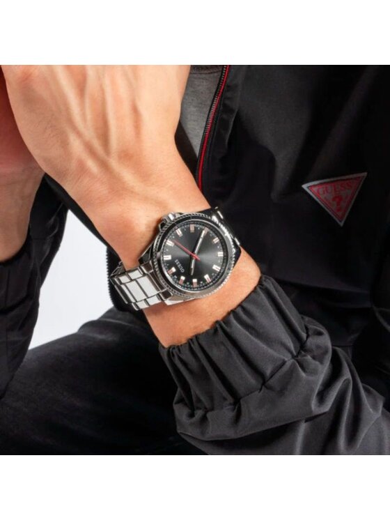 Guess Guess Hodinky GW0718G1 Strieborná