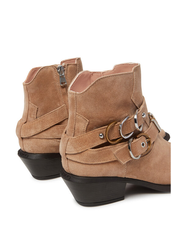 PINKO PINKO Kovbojské topánky Tex 13 SD0343 P002 Béžová