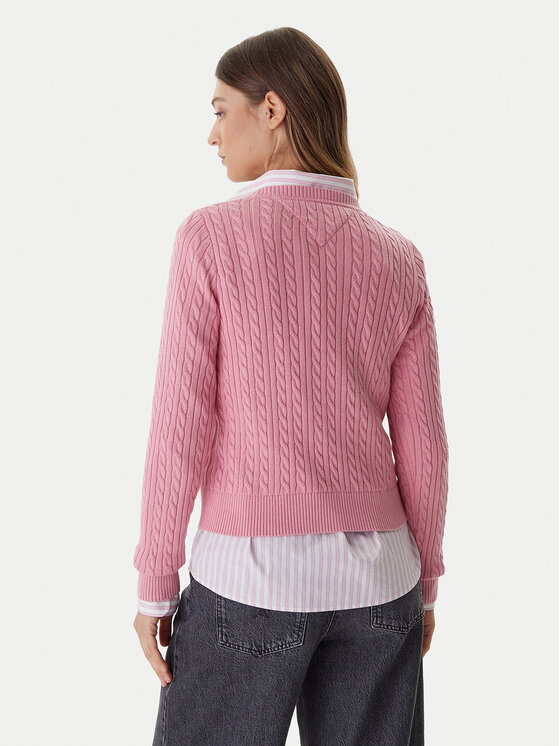 Tommy Jeans Tommy Jeans Džemper Cable Essential DW0DW22165 Ružičasta Regular Fit