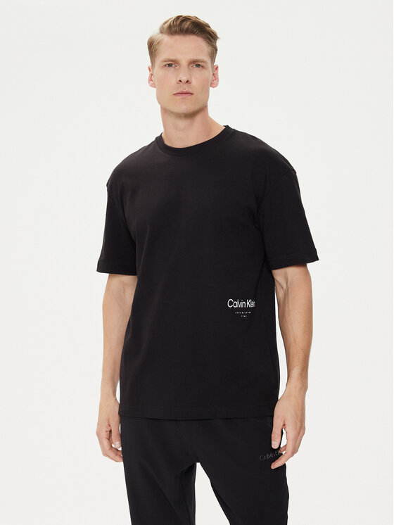 Férfi Póló Calvin Klein, Méret: XXL, Fekete, Off Placement K10K113102