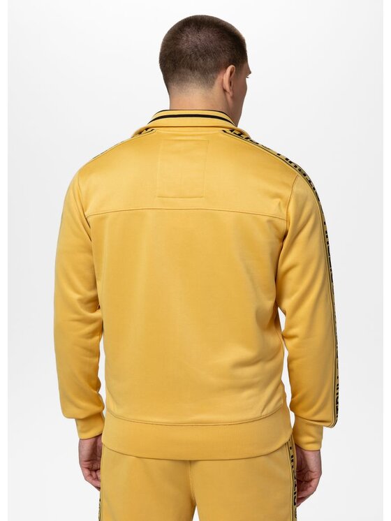 PITBULL PITBULL Bluza Oldschool Tape Logo Żółty Regular Fit