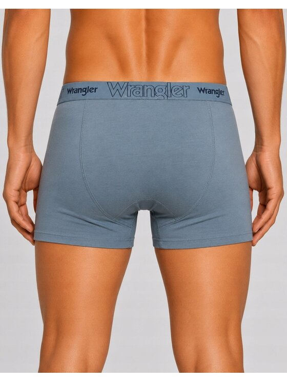 Wrangler Wrangler Bokserki Heath 3 Pack Cotton Elastane Trunks Niebieski