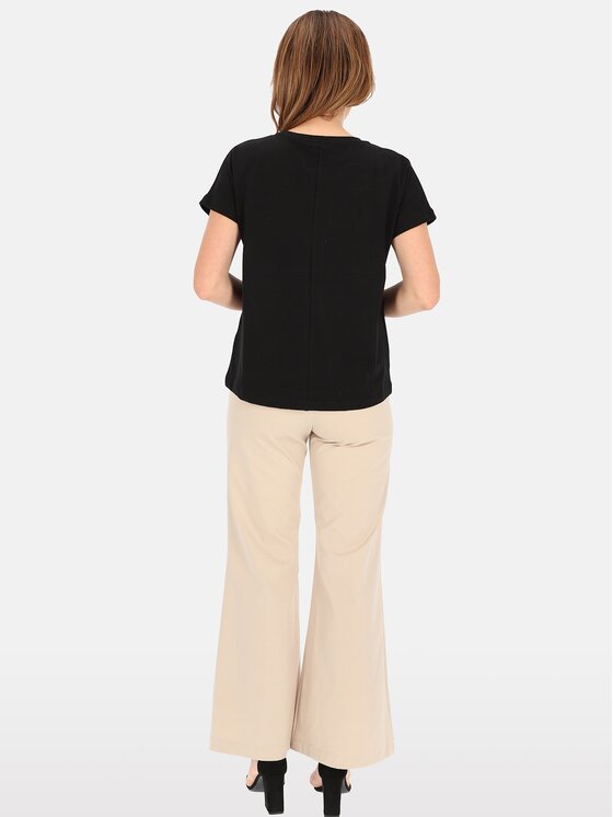 Perso Perso T-Shirt TCE243000F Czarny Regular Fit
