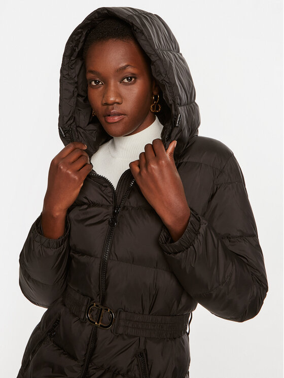 TWINSET TWINSET Pehelykabát 242TP2183 Fekete Regular Fit