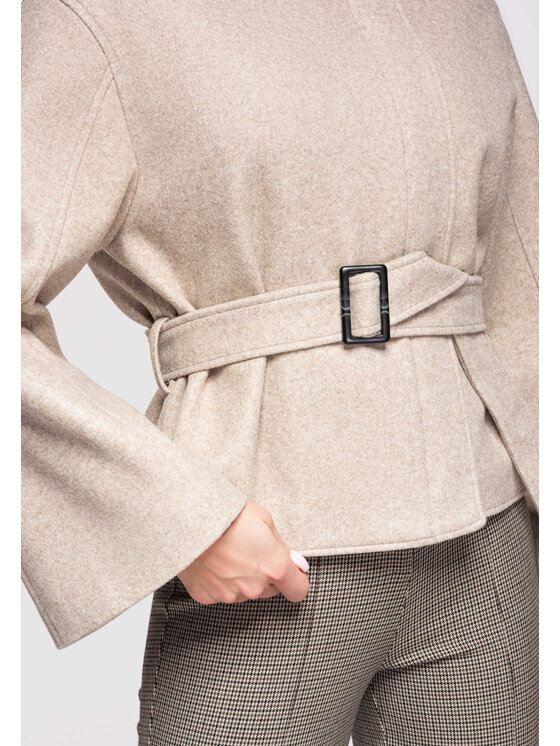 Ombre Ombre Kurtka przejściowa OW-JANP-0130 Beżowy Regular Fit