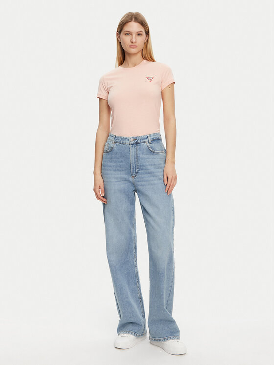 Guess Guess T-Shirt W2YI44 J1314 Πορτοκαλί Slim Fit