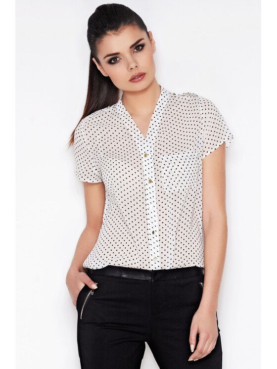 Awama Awama Koszula A071 Écru Basic Fit