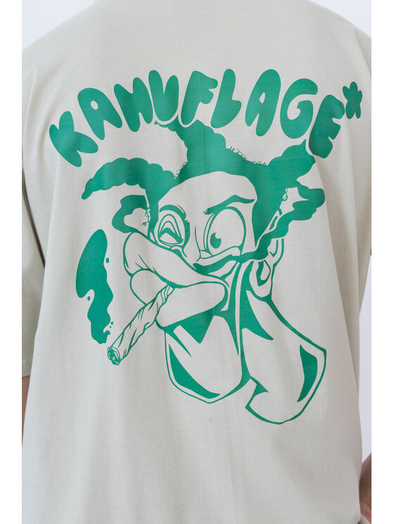 Kamuflage Kamuflage T-Shirt Puff Puff Pass Beżowy Relaxed Fit