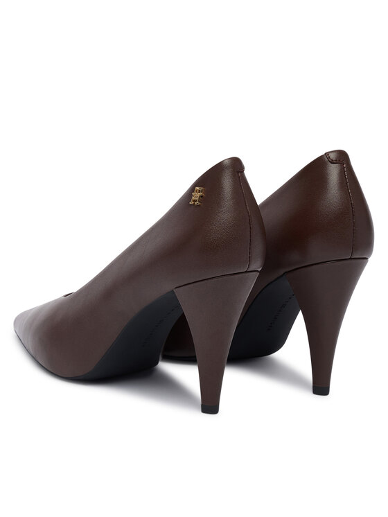 Tommy Hilfiger Tommy Hilfiger Czółenka Th Smooth Leather Pump FW0FW08960 Brązowy