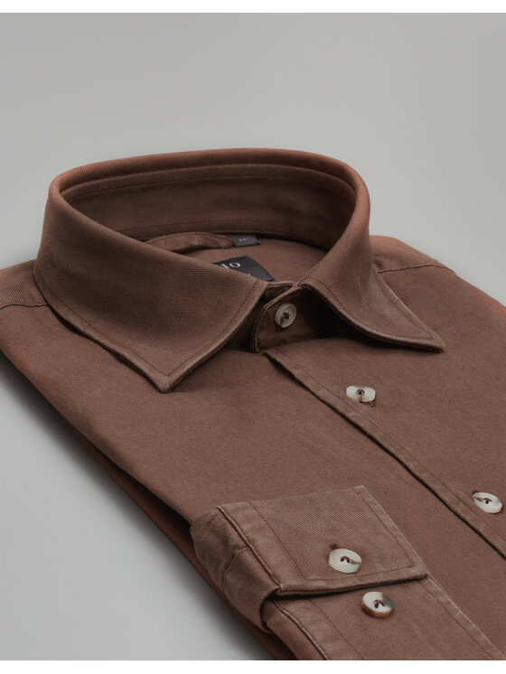 Borgio Borgio Koszula terranova_00555 Brązowy Slim Fit
