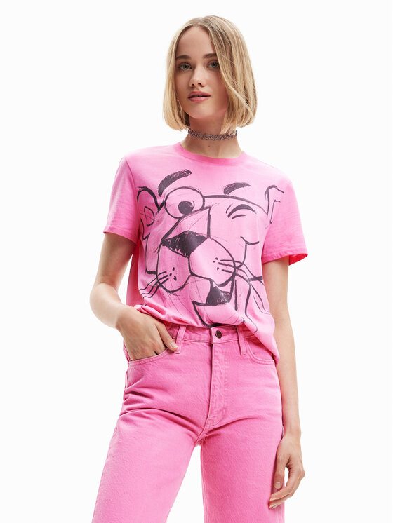 Desigual Desigual Футболка PINK PANTHER 23SWTK81 Рожевий Regular Fit