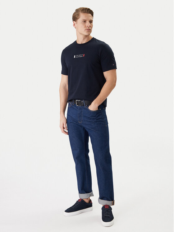 Tommy Hilfiger Tommy Hilfiger Póló Brand Love Small Center Tee MW0MW41453 Sötétkék Regular Fit