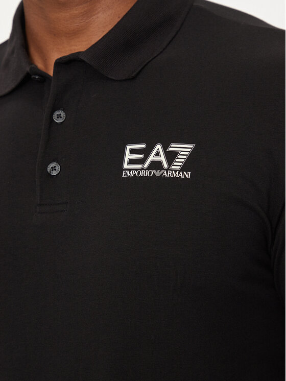 EA7 Emporio Armani EA7 Emporio Armani Тениска с яка и копчета 6DPF16 PJVQZ 1200 Черен Regular Fit