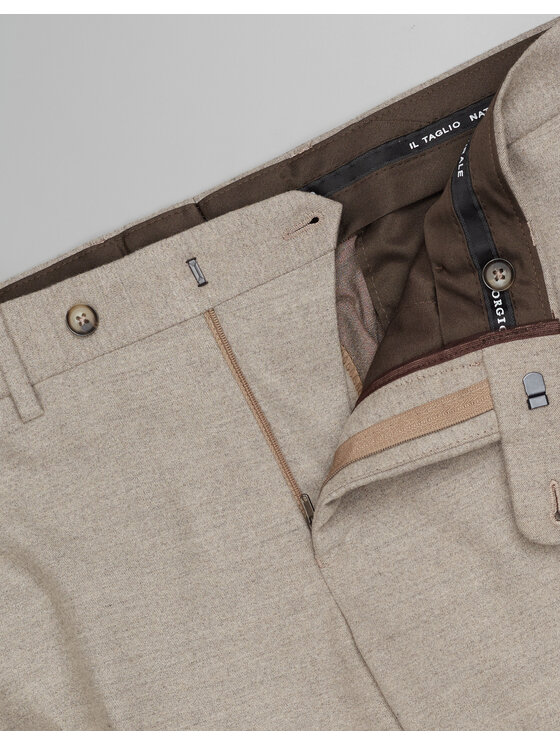 Borgio Borgio Spodnie garniturowe antico Beżowy Slim Fit