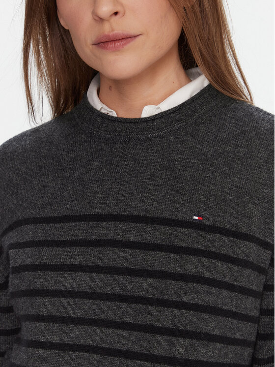 Tommy Hilfiger Tommy Hilfiger Pulover WW0WW46438 Gri Regular Fit
