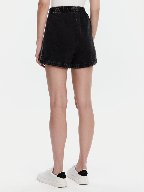 adidas adidas Pantaloni scurți de blugi adicolor Denim Firebird JD3107 Negru Loose Fit
