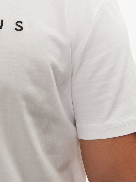Tommy Jeans Tommy Jeans T-Shirt Linear Logo DM0DM20744 Biały Regular Fit