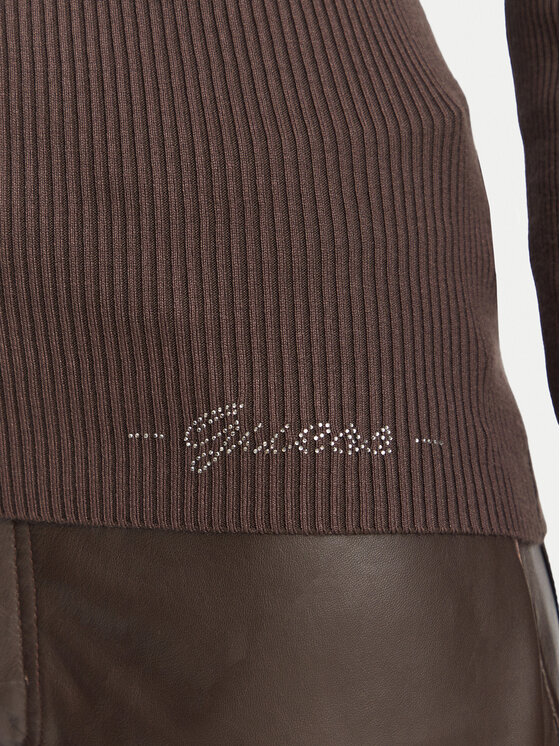 Guess Guess Поло W6BR29 Z1417 Тъмнокафяв Slim Fit