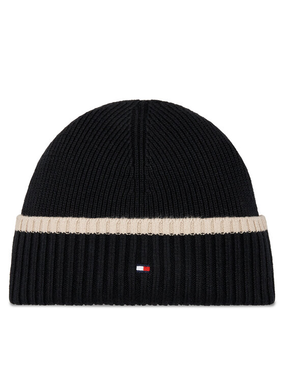 Tommy Hilfiger Cepure Block Flag Short Beanie AM0AM12030 Melns