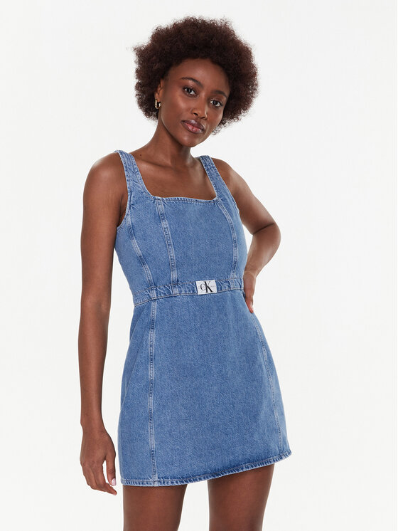Calvin Klein Jeans Calvin Klein Jeans Džinsinė suknelė J20J220664 Mėlyna Regular Fit