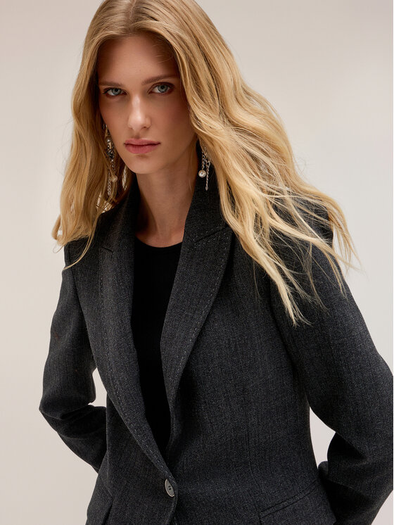 Motivi Motivi Marynarka Q163Q001210N0S3 Szary Regular Fit
