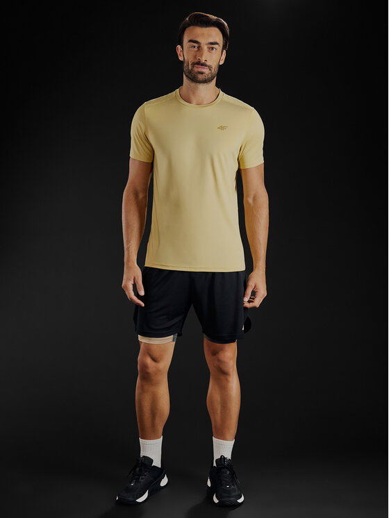 4F 4F Koszulka techniczna GOLDEN WARRIOR Brązowy jasny Regular Fit