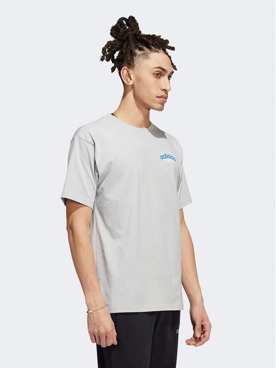adidas adidas T-Shirt Athletic Club HI2971 Szary Regular Fit