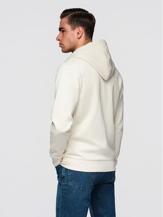 Ombre Ombre Mikina OM-SSBZ-0272 Krémová Regular Fit