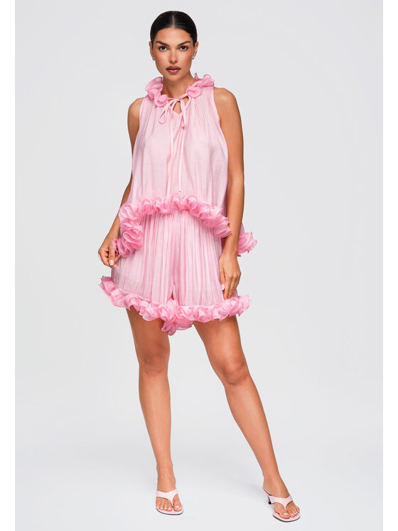 Ombre Ombre Bluzka OW-TS-E0065 Różowy Loose Fit