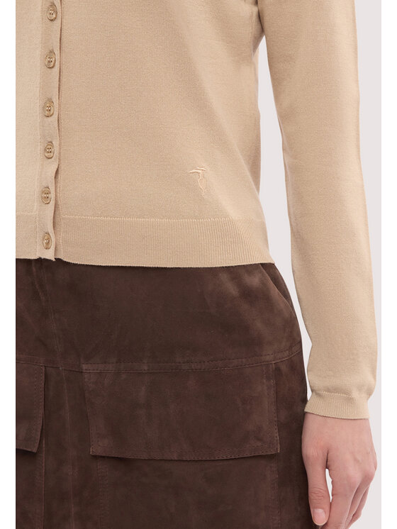 Trussardi Trussardi Sweter M7756001195N012 Kremowy Regular Fit
