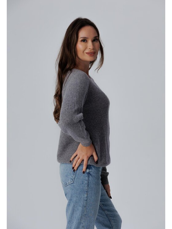 LAURELLA LAURELLA Sweter 6TU026 Szary Regular Fit