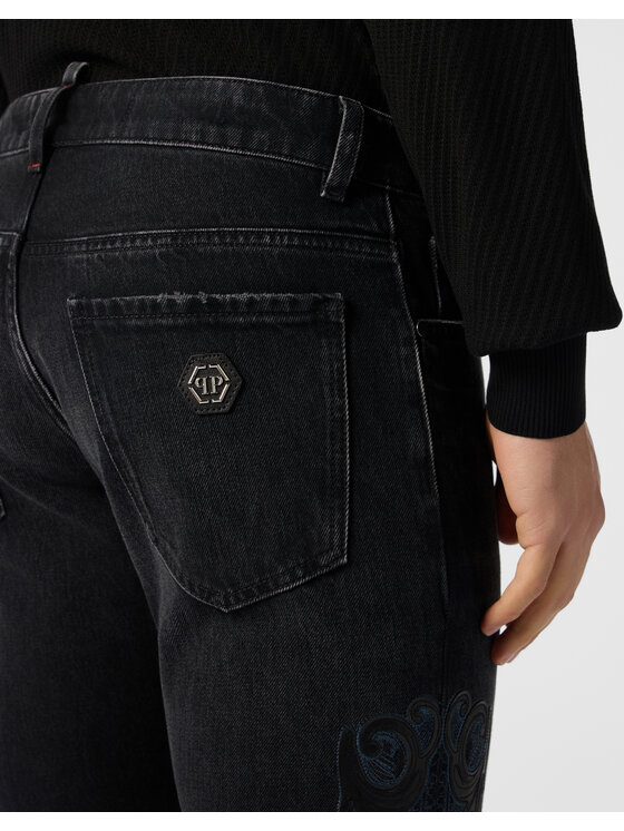 PHILIPP PLEIN PHILIPP PLEIN Džínsy 31226 Čierna Straight Leg