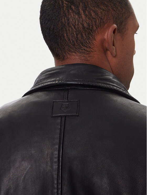 Milestone Milestone Кожено яке Tom 531041 21070 Черен Regular Fit