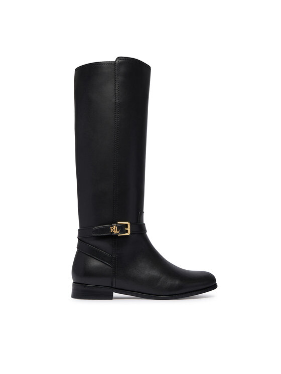 LAUREN RALPH LAUREN Cizme lungi riding Brooke II Calfskin Tall Boot 802974383004 Negru