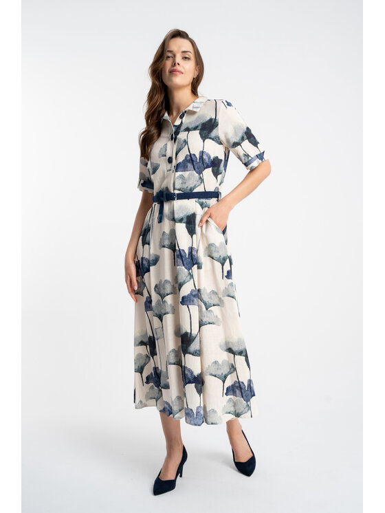 CLICK CLICK Sukienka letnia 70-853 Granatowy Regular Fit