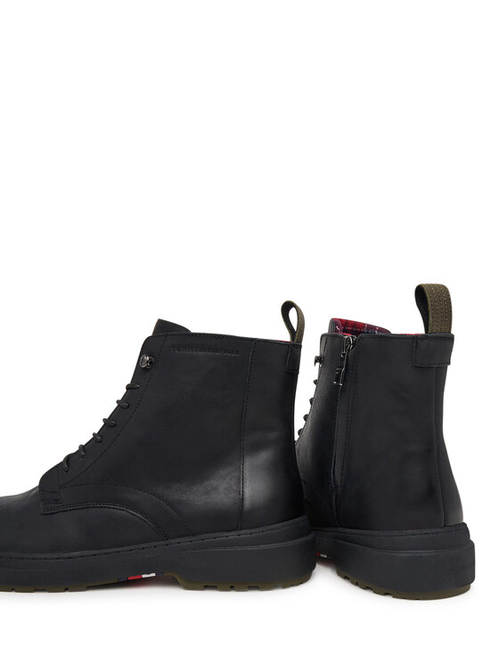 Tommy Hilfiger Tommy Hilfiger Trzewiki Hilfiger Outdoor Warm Lth Boot FM0FM05960 Czarny