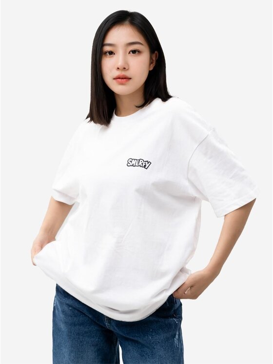 Smerfy Smerfy T-Shirt 118484 Biały Oversize