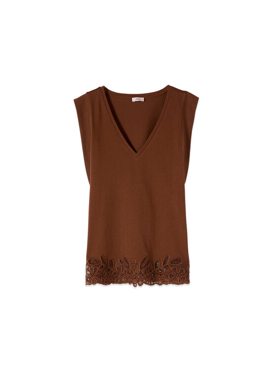 Oltre Oltre T-Shirt G00HJ004622N022 Brązowy Regular Fit