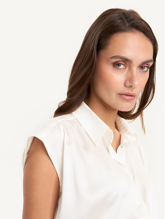 KMX Studio KMX Studio Bluzka 503430009 Écru Straight Fit