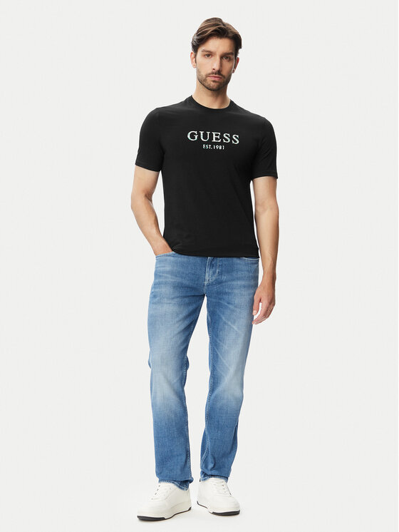 Guess Guess T-Shirt M4YI38 J1314 Schwarz Slim Fit
