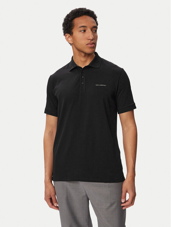 KARL LAGERFELD Tricou polo 745015 563235 Negru Regular Fit