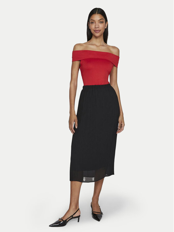 Vila Vila Gonna plissettata Olinda 14096093 Nero Regular Fit