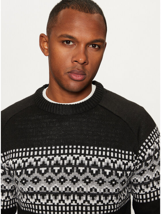 Brave Soul Brave Soul Sweater MK-517ERICKSON Fekete Regular Fit