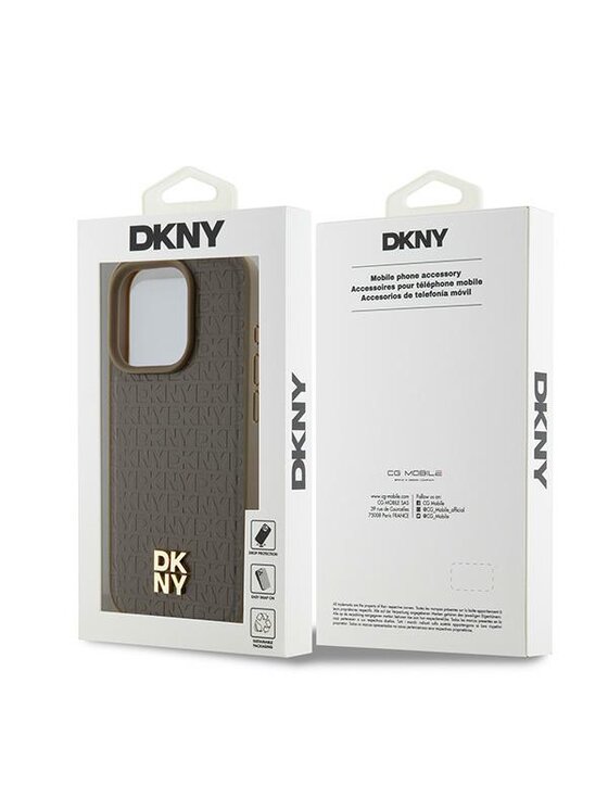 DKNY DKNY Etui na telefon Apple iPhone 15 Pro Brązowy