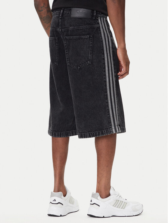 adidas adidas Džinsiniai šortai adicolor Denim Firebird JC6719 Juoda Loose Fit